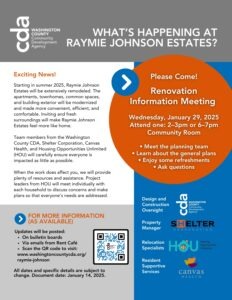 Raymie Johnson Estates Renovation Flyer